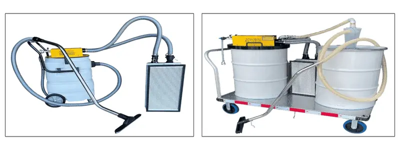 portable vacuum unit with exhaust HEPA